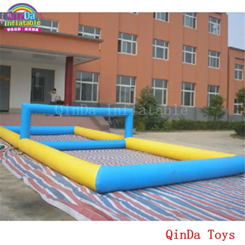 guangzhou qinda inflatable sea lake pool water sports games inflatable beach volleyball field Air Free Pump Sports Game Volleyball Field On Beach ,10M Long Inflatable Water Volleyball Court For Entertainment