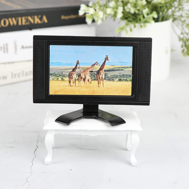 New Hot！1Pc Mini LCD TV Dollhouse Miniature LCD TV Model Doll House Home Furniture Decor  For Kids Great Gift 2