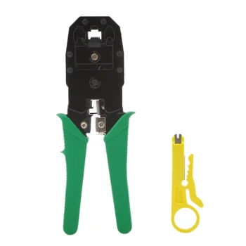 

Rj45 Crimper Network Hand Tools, with Mini Cable Punch Down Stripper Cutter - RJ11 RJ12 RJ45 Crimper Pliers for Network and Tele
