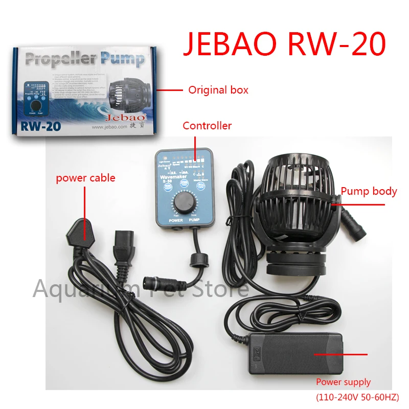 Jebao/Jecod 110~ 240V RW-4 RW-8 RW-15 RW-20 Коралл цилиндр насоса. Аквариумная волновая машина аквариумный насос - Цвет: RW-20