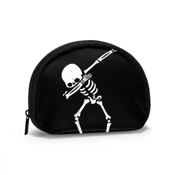 

Skeleton Skull Dab Step Cosmetic Bag Woman Portable Travel Make Up Pouch Bag Small Sanitary Napkins Bag