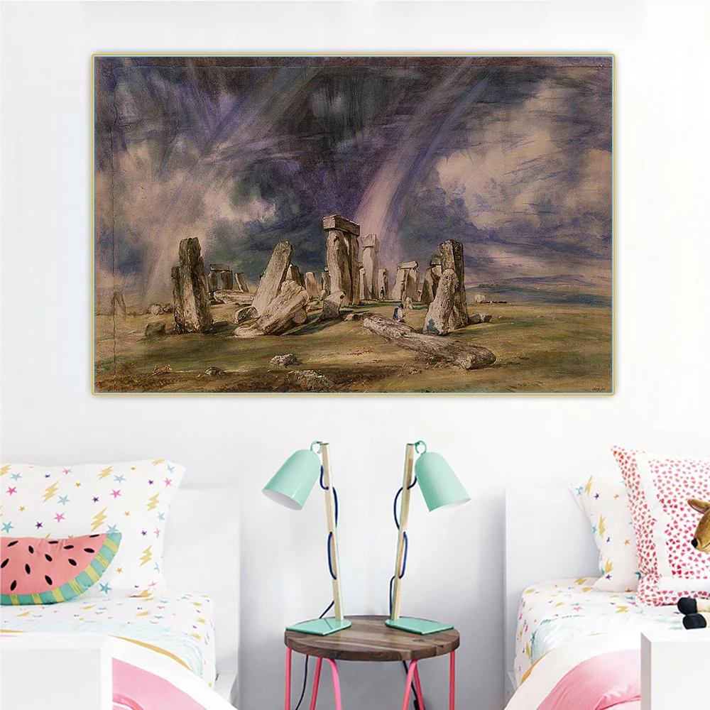 Цитон Джон констебль stoneстоунхендж 1835 Canvas холст искусство Масляная живопись