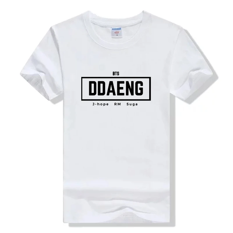 White Футболка HJN DDAENG Frame 1-800-Seesaw Suga, корейская модная футболка, Epiphany Idol Taehyung JUNGKOOK Jimin Jhope RM Jin - Цвет: White