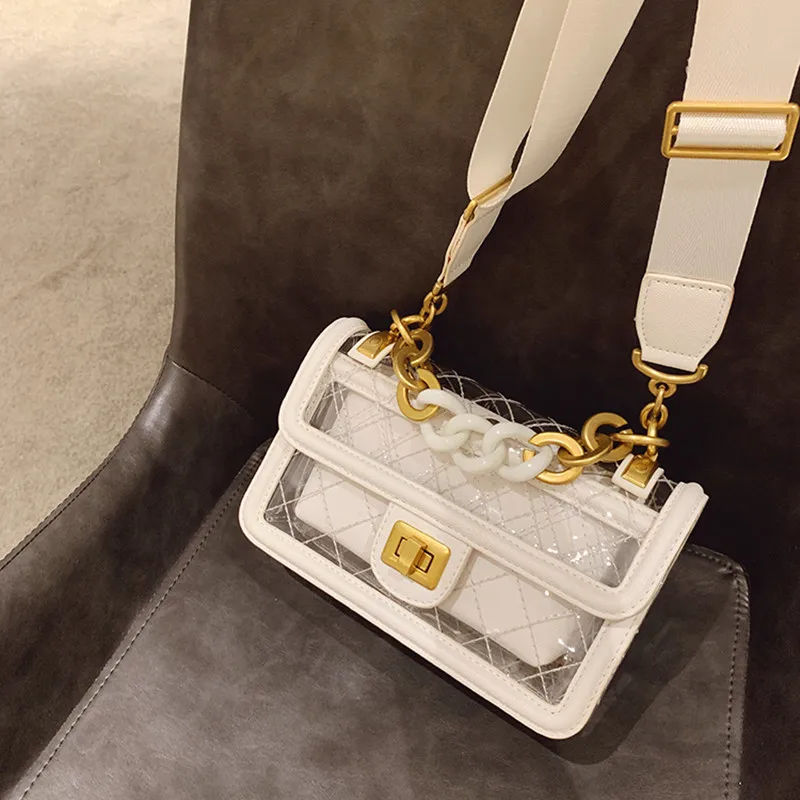 

Famous Designer Women Clutch Purses Fashion Crossbody Bags Spring and Summer Clear Transparent Chain Shoulder Messenger Bags