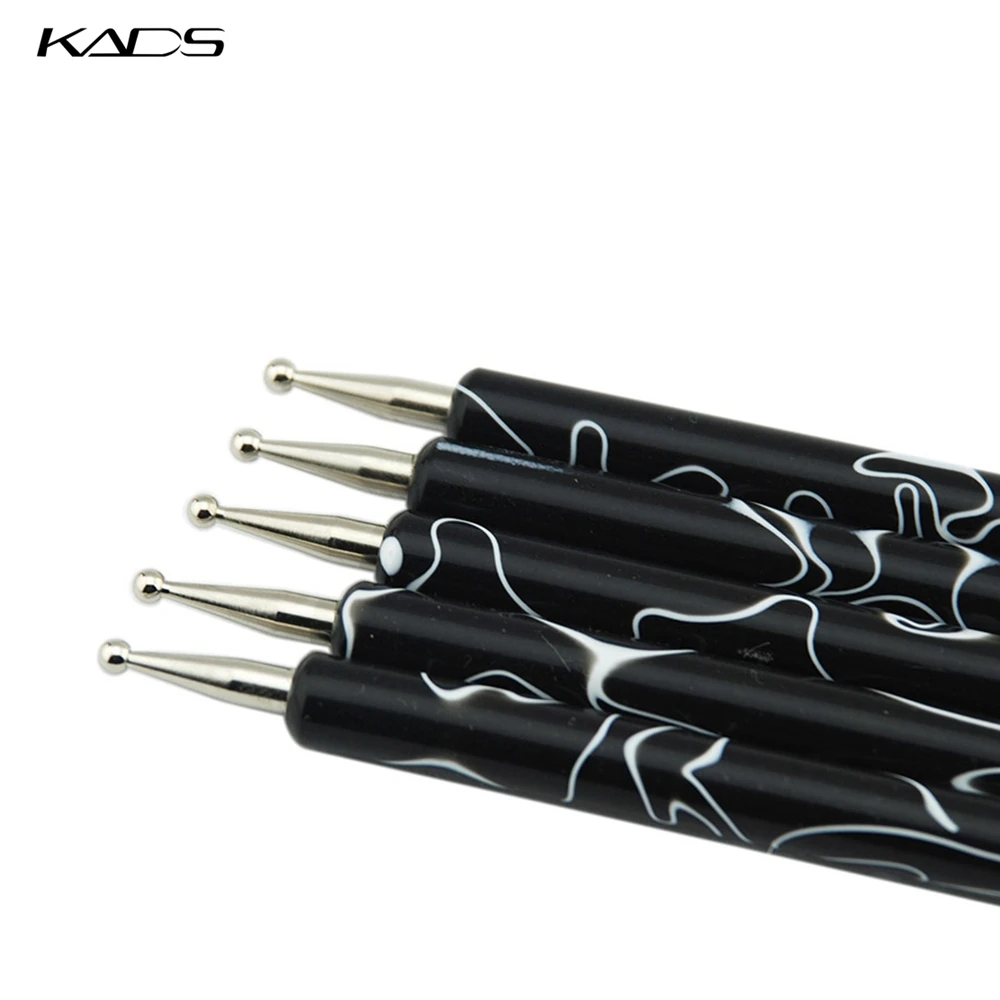 KADS Новое Прибытие 5 шт./компл. 2 Way Расставить Marbleizing Живопись Pen Инструмент Nail Art Расставить Инструмент Для Ухода За Ногтями