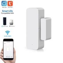 Tuya Smart WiFi датчик для двери дверь открытой/закрытый детекторы магнитный переключатель окна сенсор умный дом безопасности оповещения охранно...
