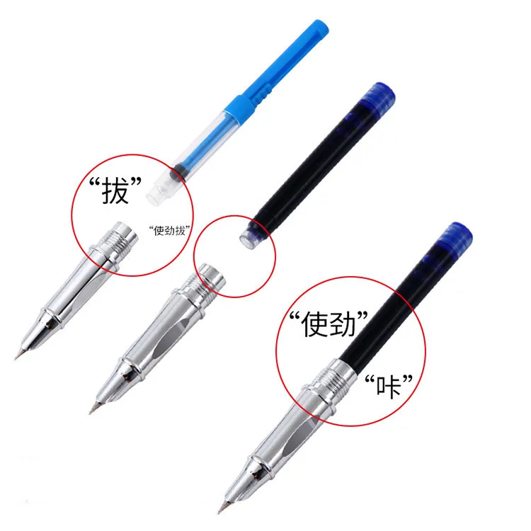 Fountain Pen Ink Cartridges 20pcs 2.6 / 3.4 Black Universal Fountain Pen Ink Cartridges pen refill /Erasable blue ink