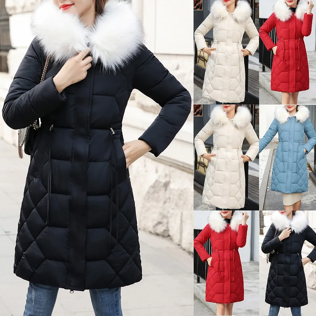 Горячая новинка Женская зимняя теплая толстая верхняя одежда пальто с капюшоном Тонкая хлопковая стеганая куртка осенне-зимние пальто женские топы высокого качества