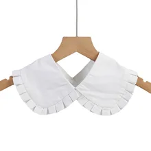 

Sitonjwly White Black Shirt Detachable Collar for Women Sweater Top Fake Collar Shawl Shoulder Wrap Lapel False Collar Woman Tie