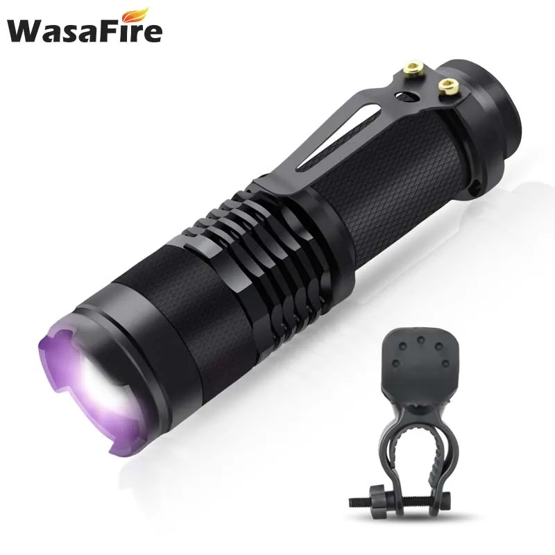 

Wasafire UV Flashlight Ultra Violet Light with Zoom Function Mini UV Light Use AA/14500 Battery For Pet Urine Detector Hunting