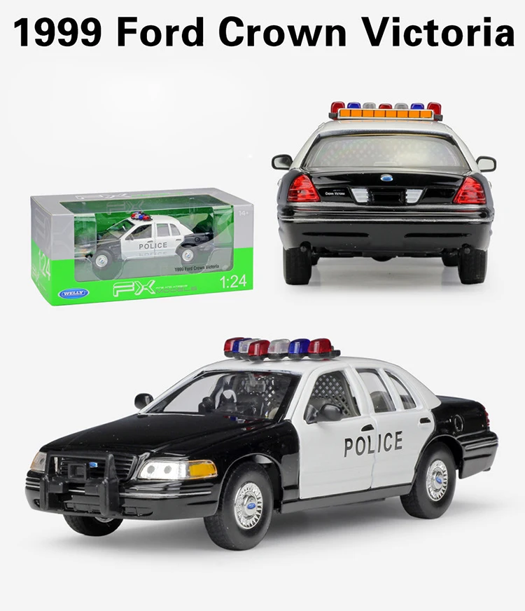 WELLY Модель автомобиля 1:24 литая под давлением машина игрушки классика 1999 Ford Crown Victoria такси полицейский Сплав Металлический Игрушечный Автомобиль для детей подарочная коллекция