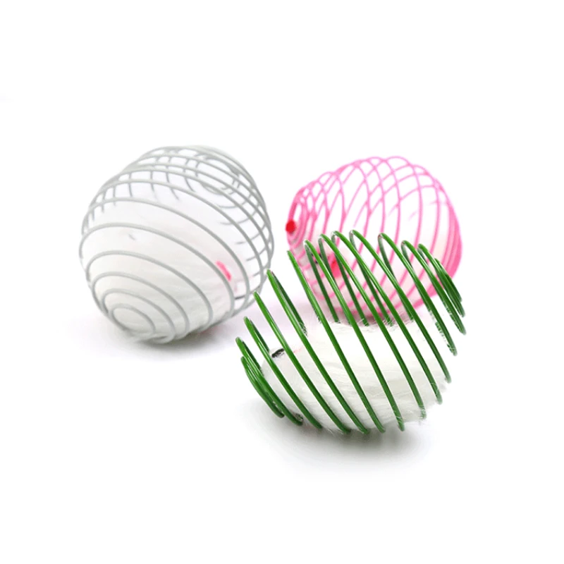 Cat Self-excited Toy Spring Prison Cage Mouse Telescopic Wire Spring Color Random Cat Toy 1pcs High Quality Multi-style Pet Toys