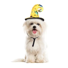 Собака, кошка, желтая шляпа ведьмы, ПЭТ, костюмы на Хэллоуин, вечерние, собака, головной убор, шапка, смешная, косплей Кепка, аксессуары