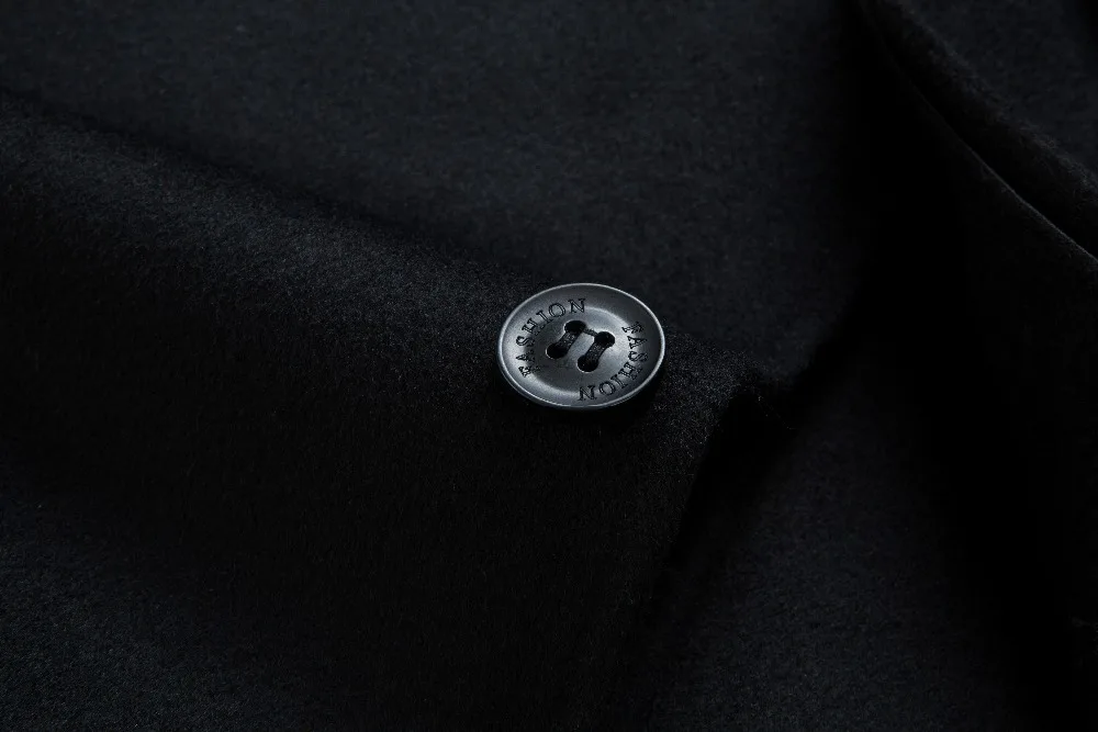Men's Wool Long Coat Winter/Autumn Thicken Warm Windbreaker Black Long Trench Coat Men Single Breasted Woolen Overcoats Men