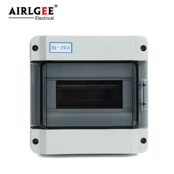 

IP65 HK-8ways 8-way waterproof plastic power cord distribution box ABS/PC electrical circuit breaker engineering box