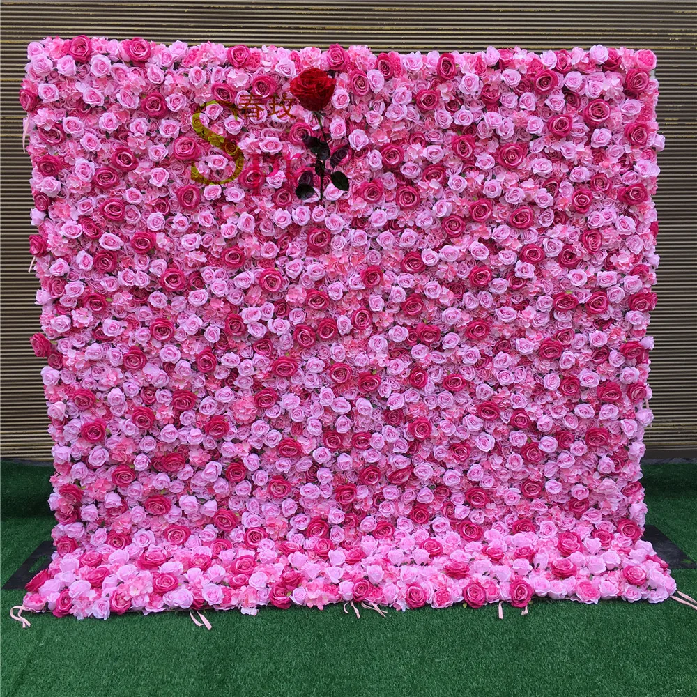 

SPR Promotional wholesale perfect non-fading and anti-aging durable artificial rose flower wall floral backdrop