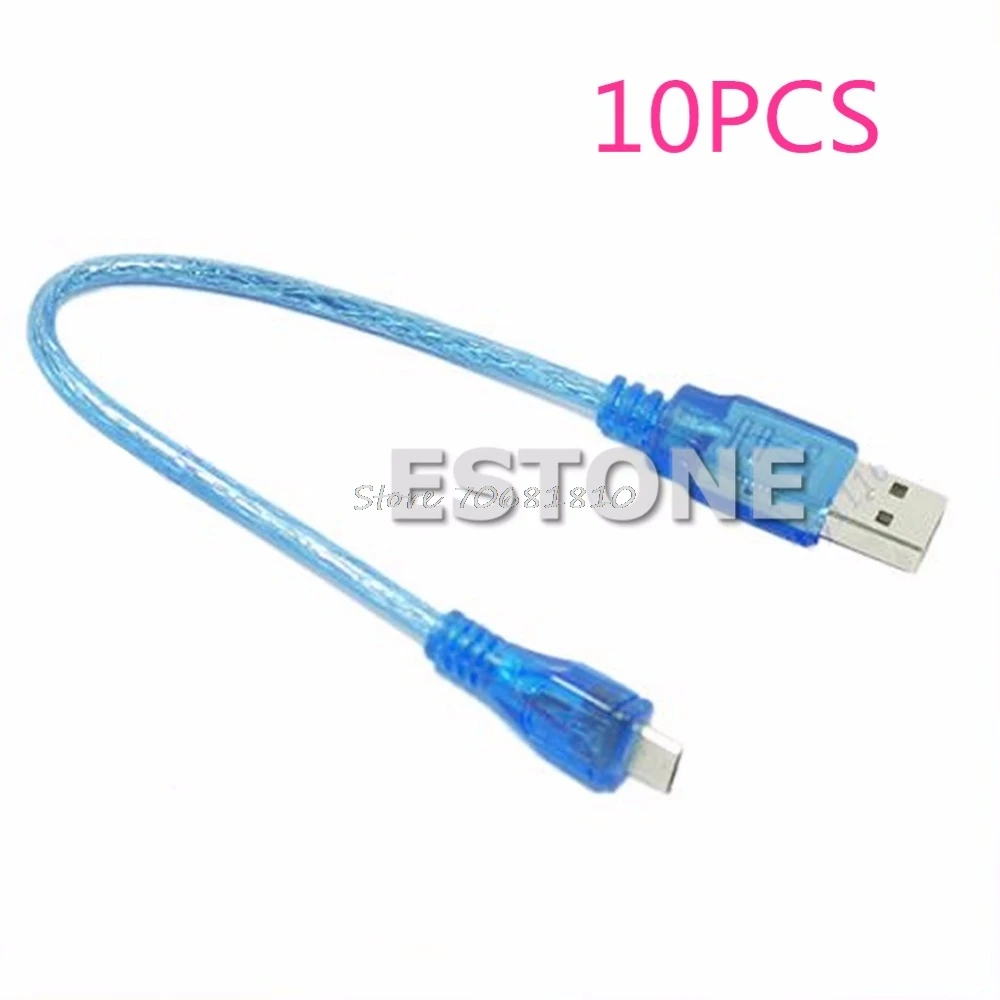 

10Pcs Short USB 2.0 A Male to B Male Micro 5 Pin Data Cable Drop Shipping