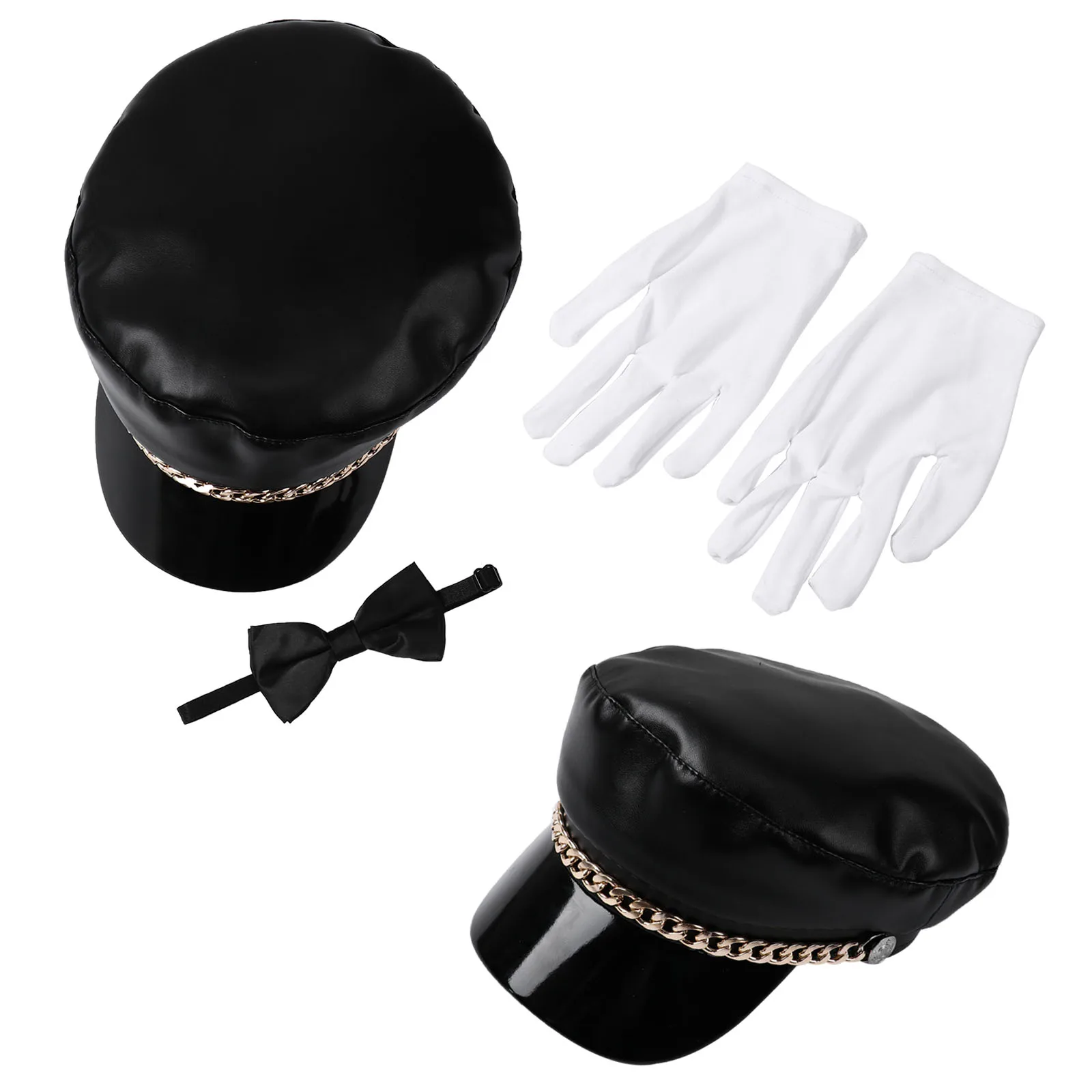 Leather Military Hat Flat Army Cap 