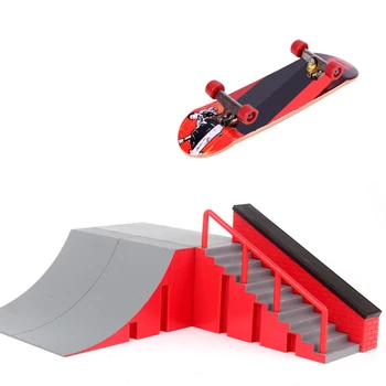 

DIY Educational Mini Ramp Play Alloy Game Combination Indoor Kids Toy Extreme Sports Training Gift Finger Skateboard Park Set
