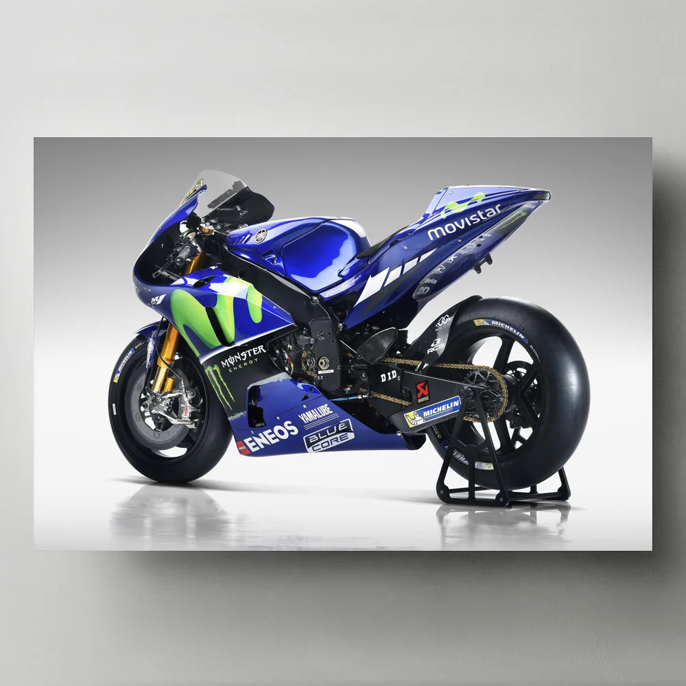 

Superbike Спорт YamahaYZR M1 мотоцикл Настенная картина плакаты и принты современные картины на холсте для декора гостиной
