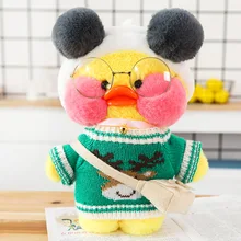 

30cm Plush Toy Lalafanfan Cafe Ducks Little Yellow Duck Korean Netred Wearing Hyaluronic Acid Soft Toys Duck Doll Birthday Gifts