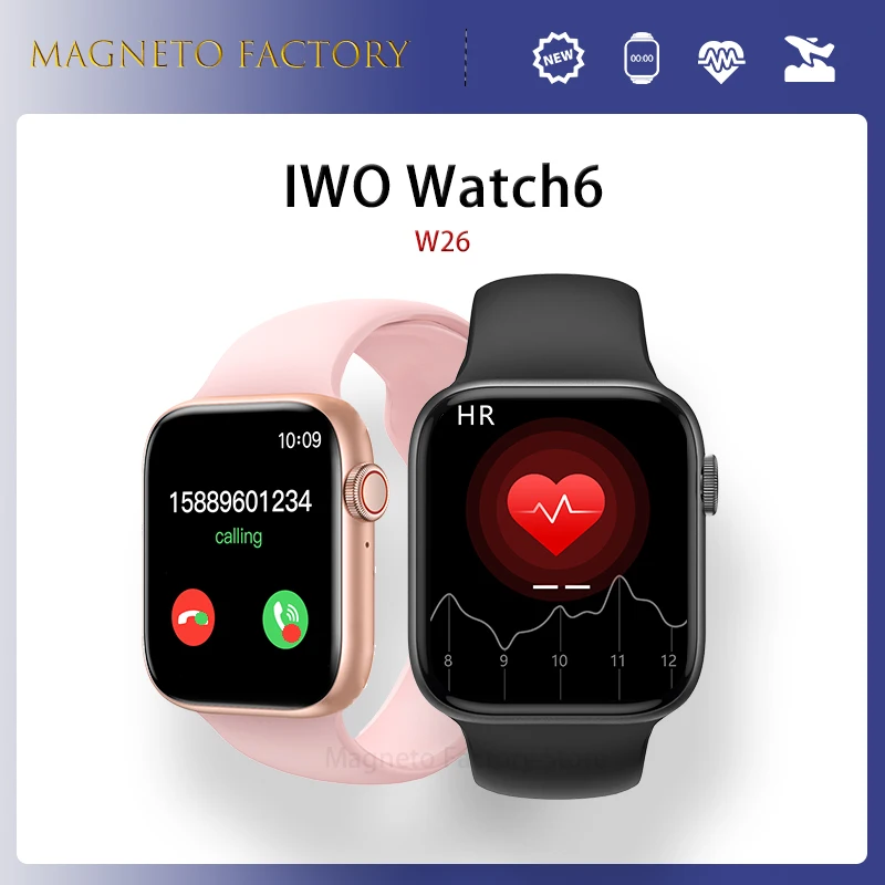 Smart Watch Men IWO Watch 6 Smartwatch Women Bluetooth Call Waterproof Fitness Tracker Music Control  For Iphone Xiaomi Huawei