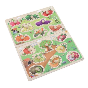 

Clutch Plate with Numbers Lettered Fruit Animal & Vegetable Puzzle Wooden Jigsaw Puzzle Children's Intelligence Toy new