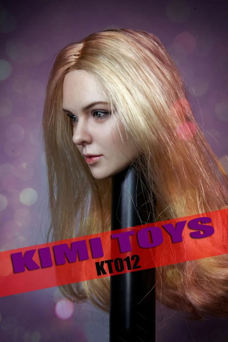 1/6 KIMI KT012 Европейская красивая девушка голова скульптурная черная Widow резная с длинными светлыми волосами модель для 12 ''тела