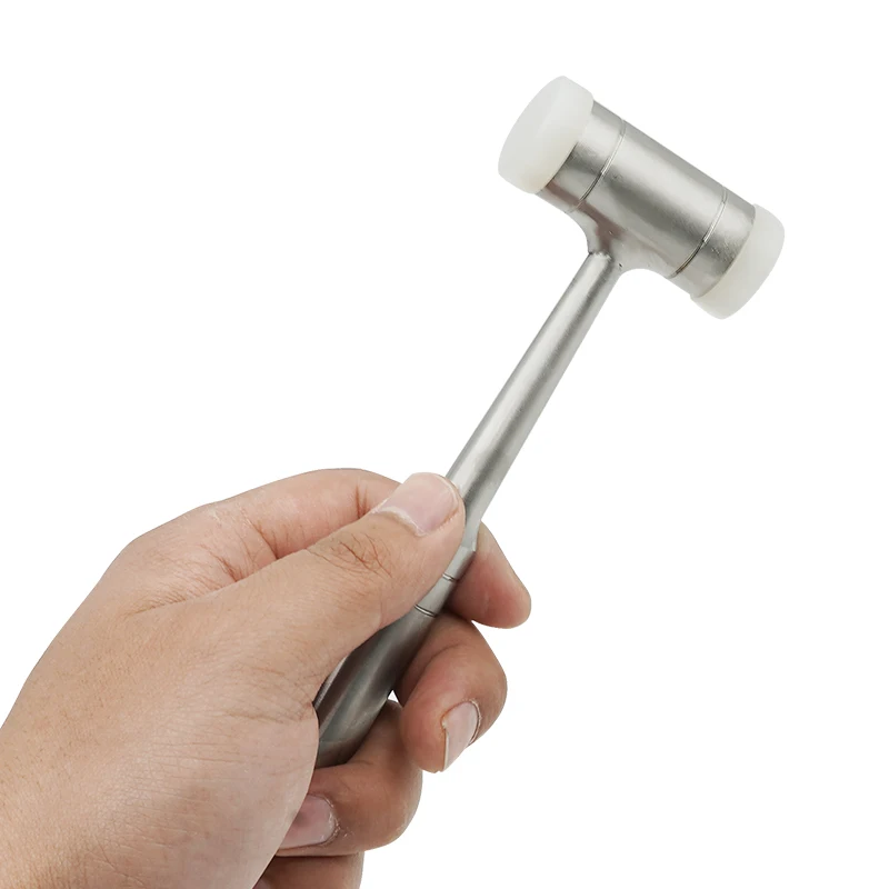 Double-headed Nylon Dental Bone Hammer Stainless Steel Handle Autoclave Teeth Surgical Extraction Tool Dentist Instrument