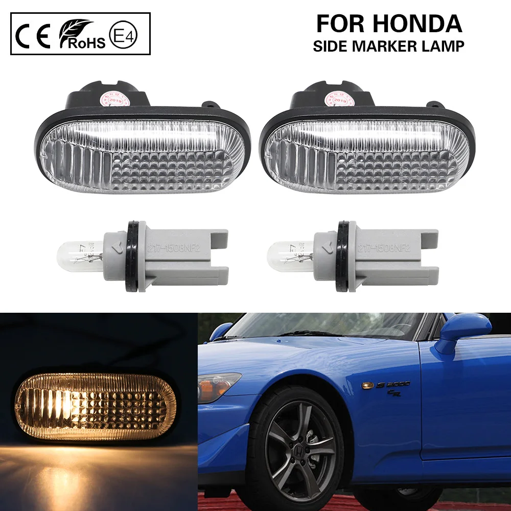 2PcsClearOEMSideMarkerLightTurnSignalLightForHondaS2000
