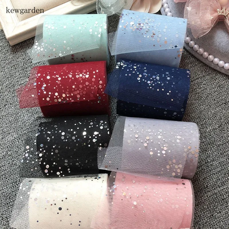 Kewgarden Лазерная сетчатая вуаль в горошек ленты 10 см для заколки с бантом