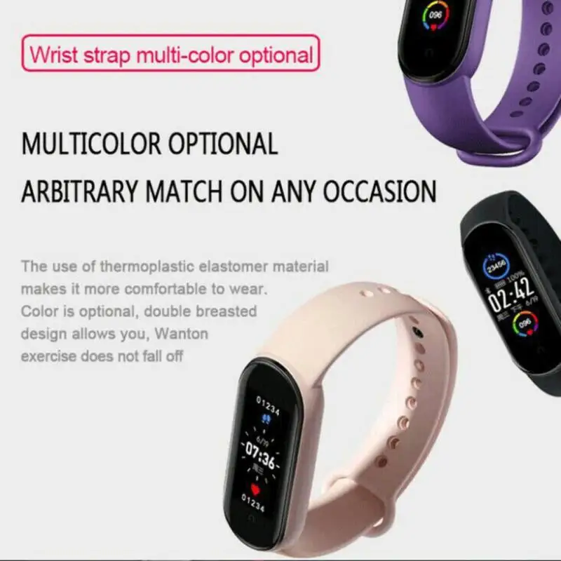 M5 Smart Bracelet Heart Rate Blood Pressure Health Waterproof Smart Watch With Pedometers Wristband Fitness Tracker