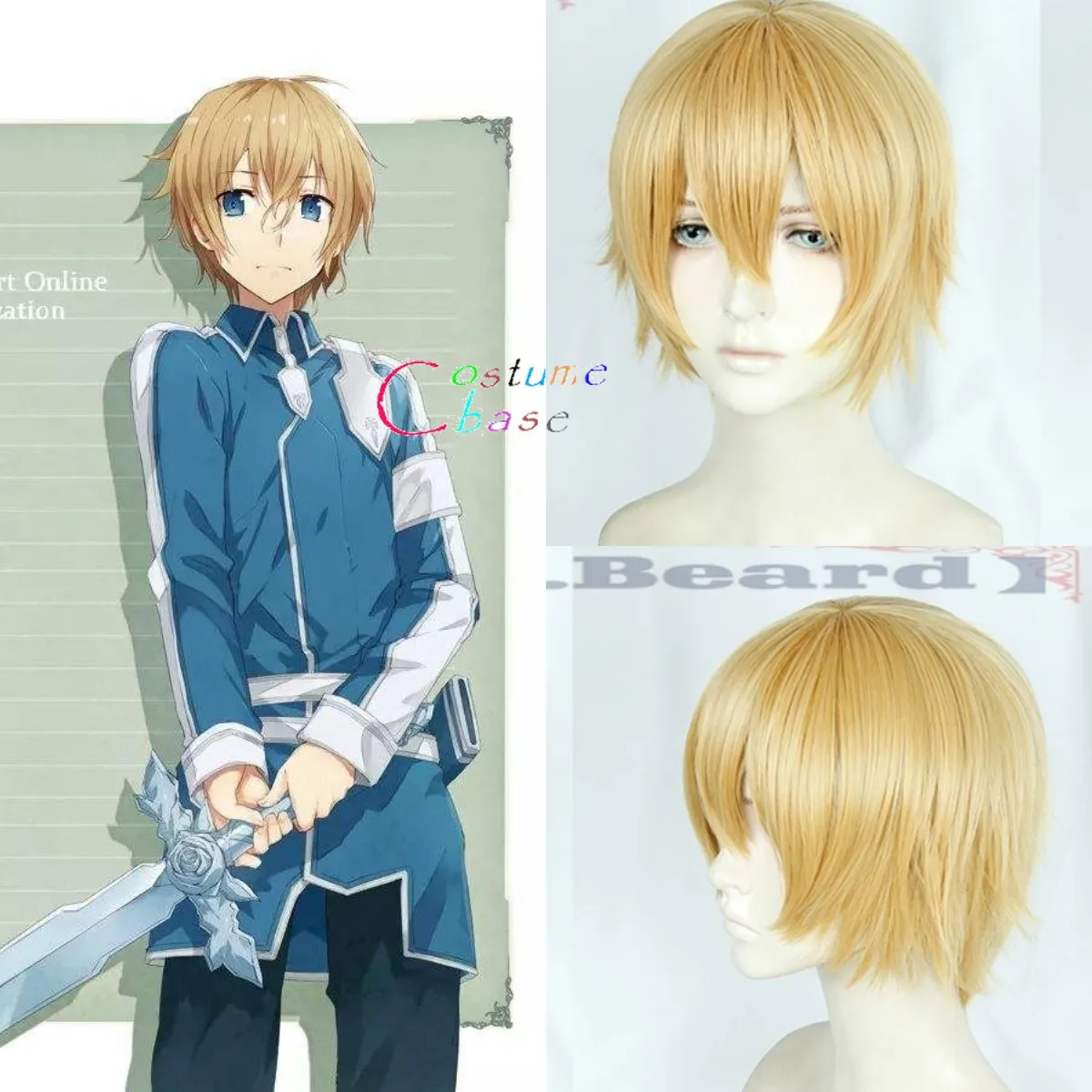 SAO Sword Art Online Alicization Eugeo Косплей Хэллоуин ролевые игры золотые короткие