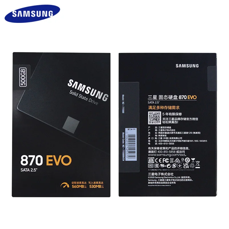 SAMSUNG 870 EVO SSD 500GB Internal Solid State Drive HDD Hard Drive SATA 3  2.5inch 1TB 2TB 250GB Inch Laptop Desktop PC