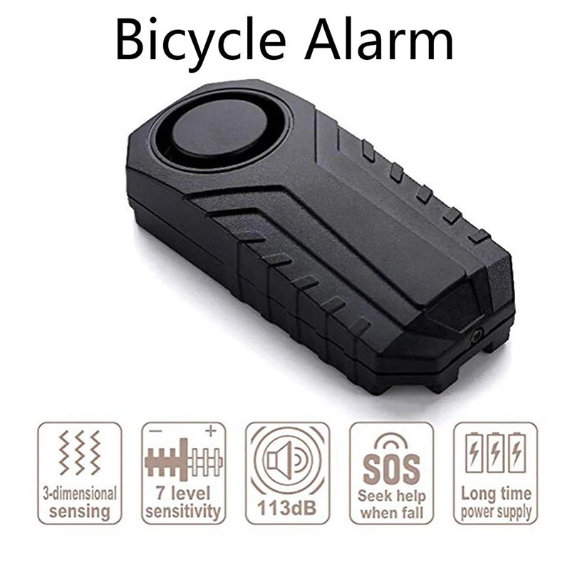 

113 DB Bicycle Anti-Theft Security Alarm Motorcycle Padlock Outdoor SOS Emergency Siren Remote for Xiaomi M365 Scooter MTB Bike