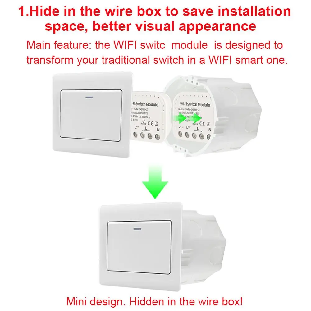 Tuya Smart Wfi Switch 16A 90 V-240 V Wifi Smart Switch Module умный дом Autom Поддержка внешнего переключателя работа с Alexa Google Home