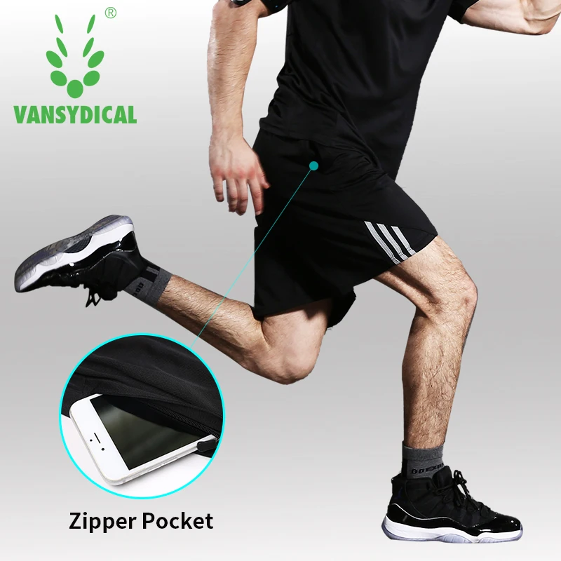 Мужские шорты для бега VANSYDICAL спортивные быстросохнущие из полиэстера с