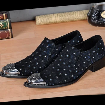 

Loafers Men Genuine Leather Pointed Toe Casual British Style KPOCOBKN Full Grain Leather Cow Leather Slip-on Rubber Solid GSTN51