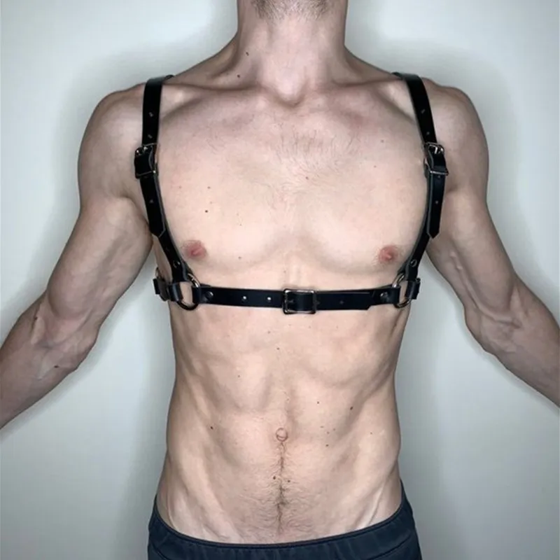 Подтяжки в стиле ретро для мужчин кожаные Фетиш-портупеи пикантные регулируемые
