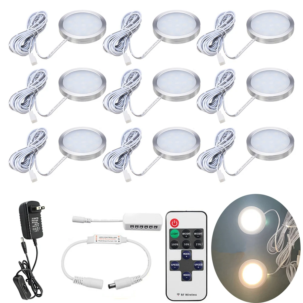Remote Control Under Lights 2W DC12V LED Display Case Closet Lamp for Home Kitchen