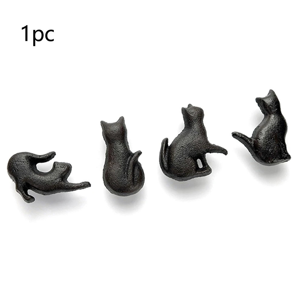 Шкаф для шкафа, матовая черная ручка для выдвижных ящиков, 3D чугунная ручка, милая деталь для шкафа, шкаф в форме кошки, фурнитура для домашней мебели