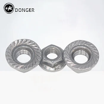 

10/20Pcs DIN6923 M3 M4 M5 M6 M8 M10 M12 Hexagon Flange Nuts Pinking Slip Locking Lock Nut 304 Stainless Steel
