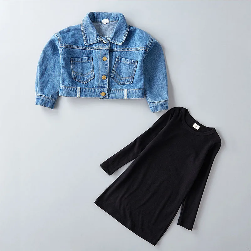 

2019 Spring and Autumn Female Infant Suit, South Korean Jeans Coat, Dress, New Foreign Trade Children's Clothing