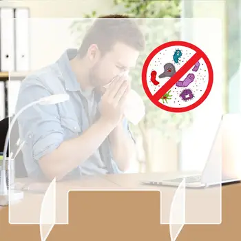 

Office Restaurant Acrylic Sneeze Guard Shield Transparent Smooth Sneeze Droplets Panel Board For Most Countertops Desktops