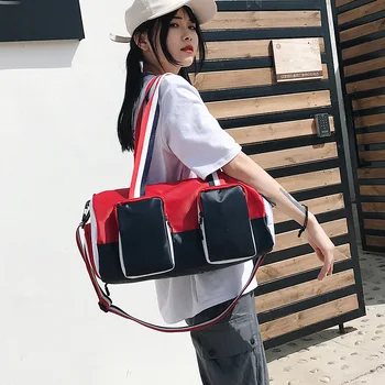 

Waterproof Nylon Sports Gym Bags Women Men Fitness Training Travel Handbag Yoga Mat Sport Bag with shoes Compartment