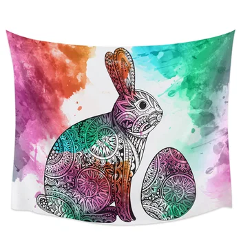 

Vintage Pattern Of Rabbits And Eggs Wall Tapestry Home Decoration Wall Hanging for Bedroom Living Room