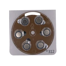 6 шт. батареи для слухового аппарата PR41 1,4 В ячеек e312 заменяет цинк-Воздушный кнопочный элемент батареи P312 A312 312 312A S312 DA312 ZA312