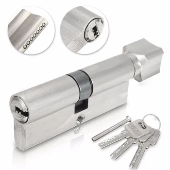 

70mm 90mm Brass Cylinder Computer Brass Key With Plastic With Button Single Europe Standard Safe Door Lock Cylinder With 3 Keys