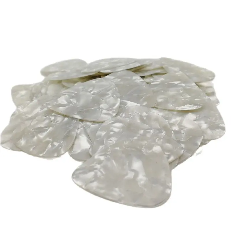 

200pcs/batch 0.46MM/0.71MM/1.0MM Pearl White Guitar Picks Blank White Pearloid Celluloid Guitar Pelctrum
