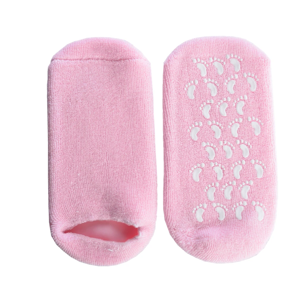 Anti-Slip Moisturizing Treatment SPA Gel Socks and Gloves Set Hands Foot Cracked Skin Care 